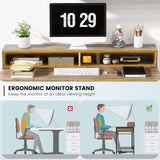 Tangkula Computer Desk with Storage Drawer & Monitor Stand