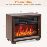 Tangkula Electric Fireplace Heater, 750W Mini Wooden Tabletop Fireplace with Realistic Flame
