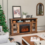 Tangkula Fireplace TV Stand for TVs Up to 65 Inch, Electric Fireplace TV Console w/Remote Control, Overheat Protection