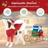 Tangkula Lighted Christmas Dog with Sleigh & Gift Boxes Combo Decorations