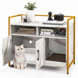 Tangkula Litter Box Enclosure, Cat Litter Box Furniture Hidden