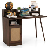 Tangkula Mid Century Desk with Hutch
