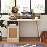 Tangkula Mid Century Desk with Hutch