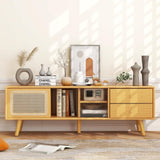 Tangkula Mid Century Modern TV Stand for TVs up to 65"