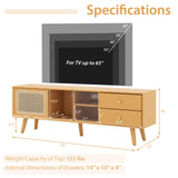 Tangkula Mid Century Modern TV Stand for TVs up to 65"