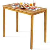 45” Rectangular Bar Height Dining Table with Slatted Tabletop - Tangkula