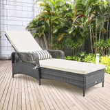 Tangkula Outdoor Chaise Lounge, Patio PE Recliner with 6-Level Backrest