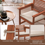 Tangkula Outdoor Dining Chairs Set, Weather-Resistant Heavy Duty Slatted Wood Patio Chairs with Soft Padded Cushions