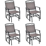 Tangkula Patio Swing Glider Chairs Set of 2, Outdoor Metal Glider Armchairs