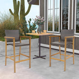 Patio Rattan Bar Stool Set of 2 - Tangkula