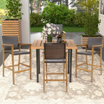 Patio Rattan Bar Stool Set of 2 - Tangkula