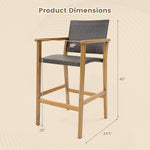 Patio Rattan Bar Stool Set of 2 - Tangkula