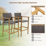 Patio Rattan Bar Stool Set of 2 - Tangkula