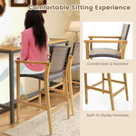 Patio Rattan Bar Stool Set of 2 - Tangkula