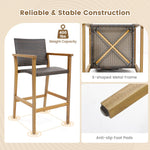 Patio Rattan Bar Stool Set of 2 - Tangkula