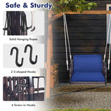 Tangkula Patio Rattan Porch Swing, Single Person Hanging Seat with Seat & Back Cushions