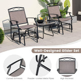 Tangkula Patio Swing Glider Chairs Set of 2, Outdoor Metal Glider Armchairs