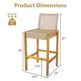 Patio Wood Barstools Set of 2 - Tangkula