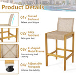Patio Wood Barstools Set of 2 - Tangkula