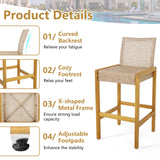 Patio Wood Barstools Set of 2 - Tangkula