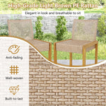 Patio Wood Barstools Set of 2 - Tangkula