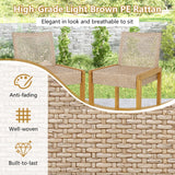 Patio Wood Barstools Set of 2 - Tangkula