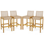 Patio Wood Barstools Set of 4 - Tangkula