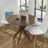 Tangkula Round Dining Table, Stylish Table with 36" Tabletop & Sturdy Wood Legs