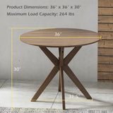 Tangkula Round Dining Table, Stylish Table with 36" Tabletop & Sturdy Wood Legs
