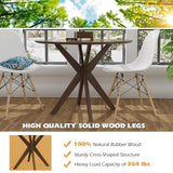 Tangkula Round Dining Table, Stylish Table with 36" Tabletop & Sturdy Wood Legs