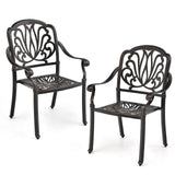 Tangkula Set of 2, Set of 4 Cast Aluminum Patio Dining Chairs