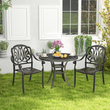 Tangkula Set of 2, Set of 4 Cast Aluminum Patio Dining Chairs