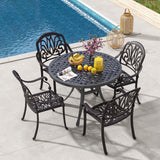 Tangkula Set of 2, Set of 4 Cast Aluminum Patio Dining Chairs