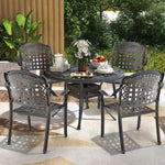 Set of 2 Cast Aluminum Patio Dining Chairs - Tangkula