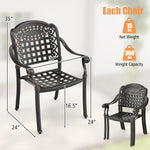 Set of 2 Cast Aluminum Patio Dining Chairs - Tangkula