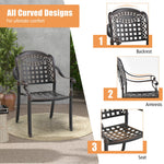 Set of 2 Cast Aluminum Patio Dining Chairs - Tangkula