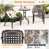 Set of 2 Cast Aluminum Patio Dining Chairs - Tangkula