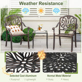 Tangkula Set of 2, Set of 4 Cast Aluminum Patio Dining Chairs, Stackable Outdoor Dining Chairs with Armrests
