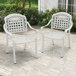 Set of 2 Cast Aluminum Patio Dining Chairs - Tangkula