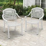 Set of 2 Cast Aluminum Patio Dining Chairs - Tangkula