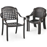 Set of 4 Cast Aluminum Patio Dining Chairs - Tangkula