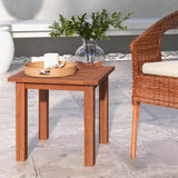 Tangkula Square Outdoor Side Table, 17.5” Patio Hardwood End Table