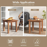 Tangkula Square Outdoor Side Table, 17.5” Patio Hardwood End Table