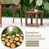 Tangkula Square Outdoor Side Table, 17.5” Patio Hardwood End Table