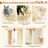  67 Inch Multi-Level Modern Large Cat Tower - Tangkula