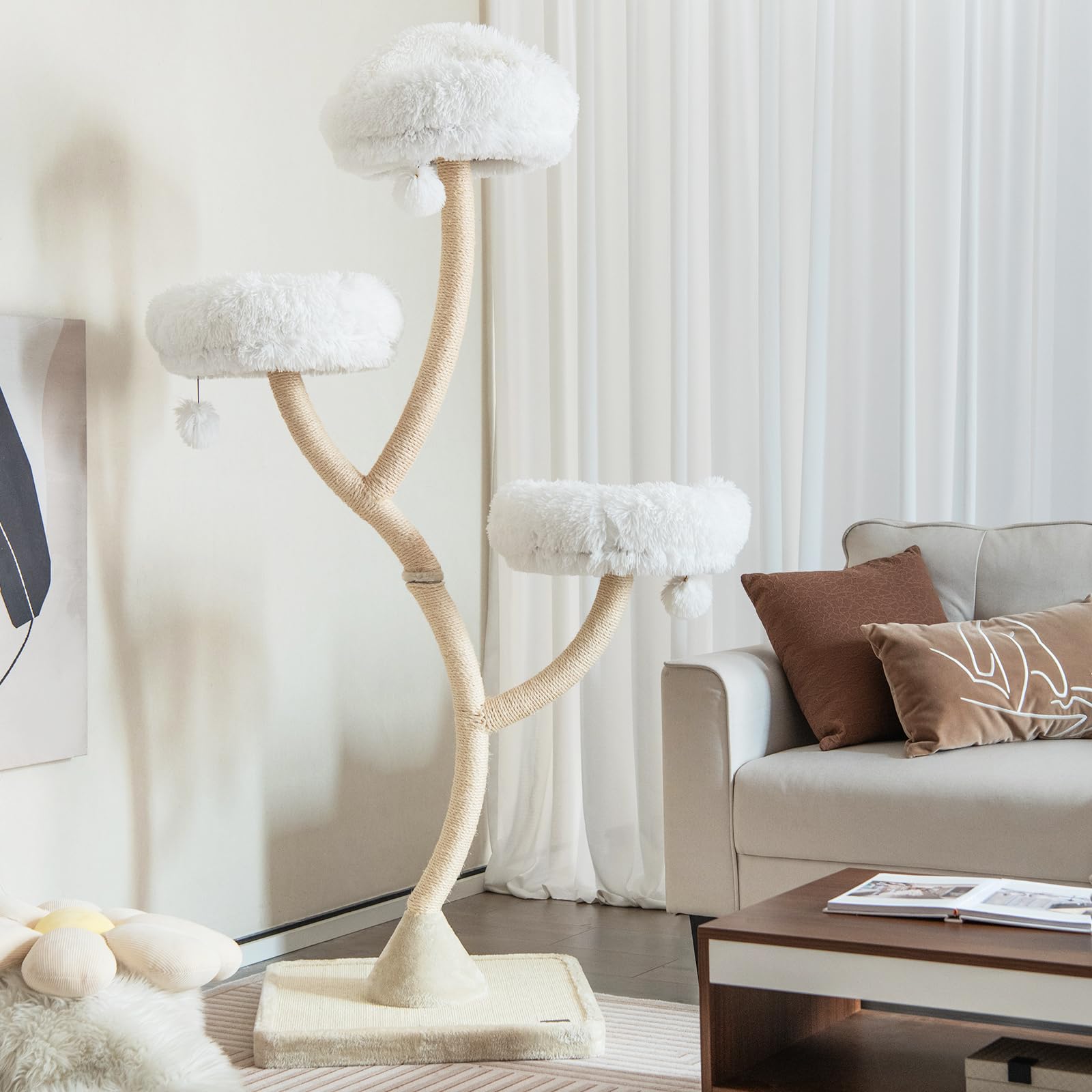 Tangkula Tall Cat Tree for Indoor Cats, 70 Inch Multi-Level Large Cat Tower with 3 Warm Perches