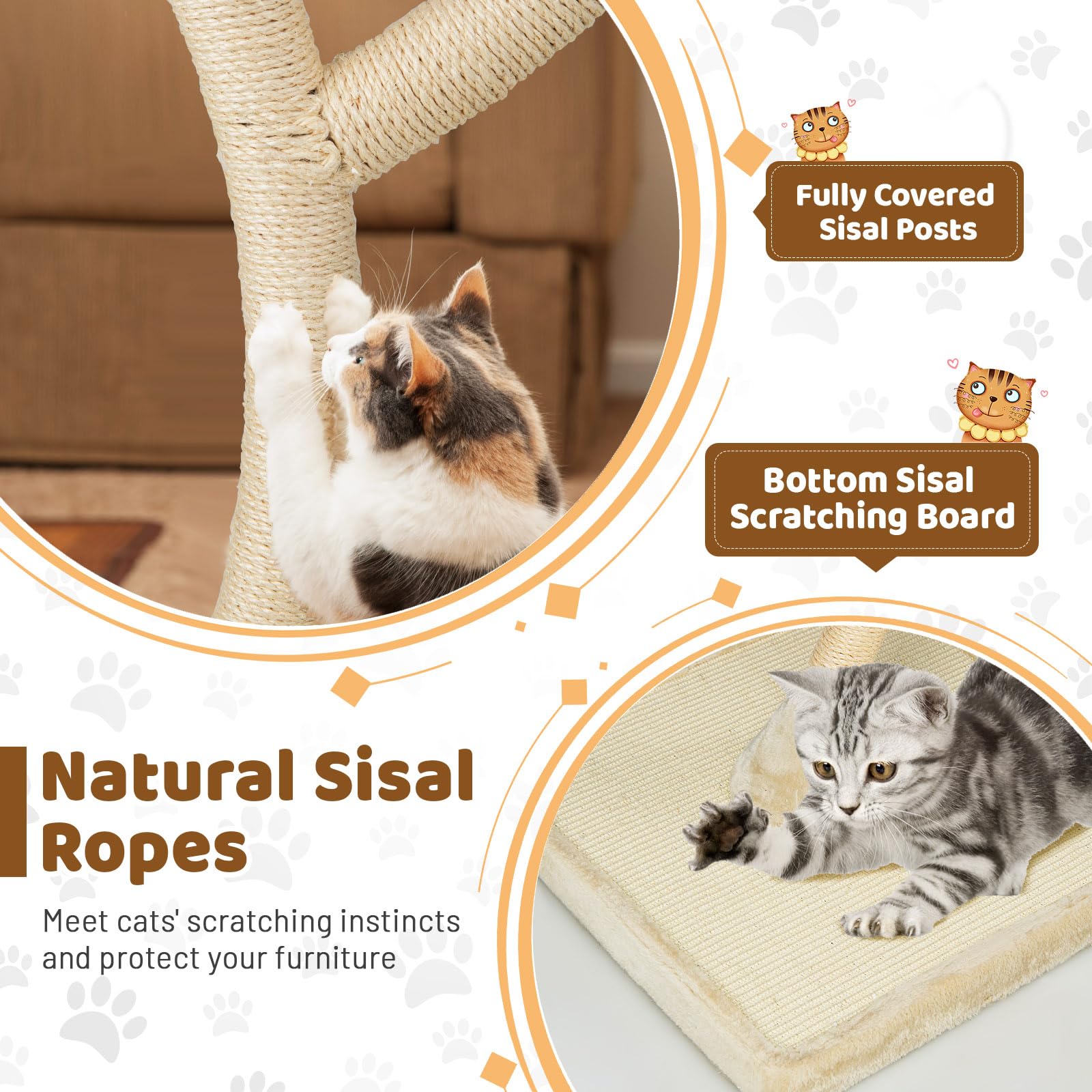 Tall Cat Tree for Indoor Cats - Tangkula