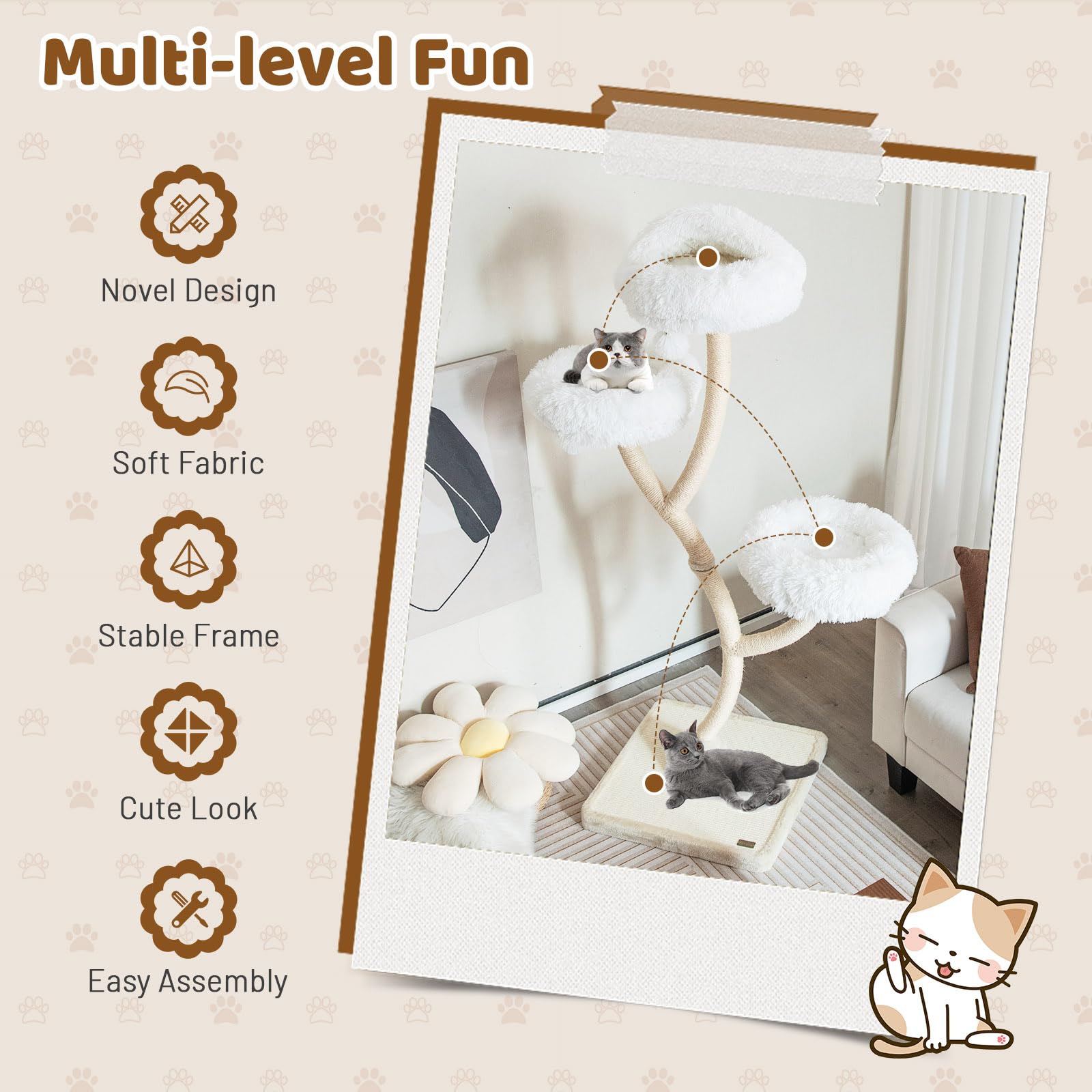 Tall Cat Tree for Indoor Cats - Tangkula