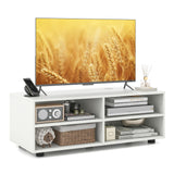 Tangkula White TV Stand for TV up to 40 Inch