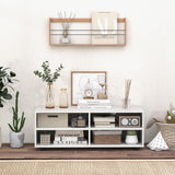 Tangkula White TV Stand for TV up to 40 Inch